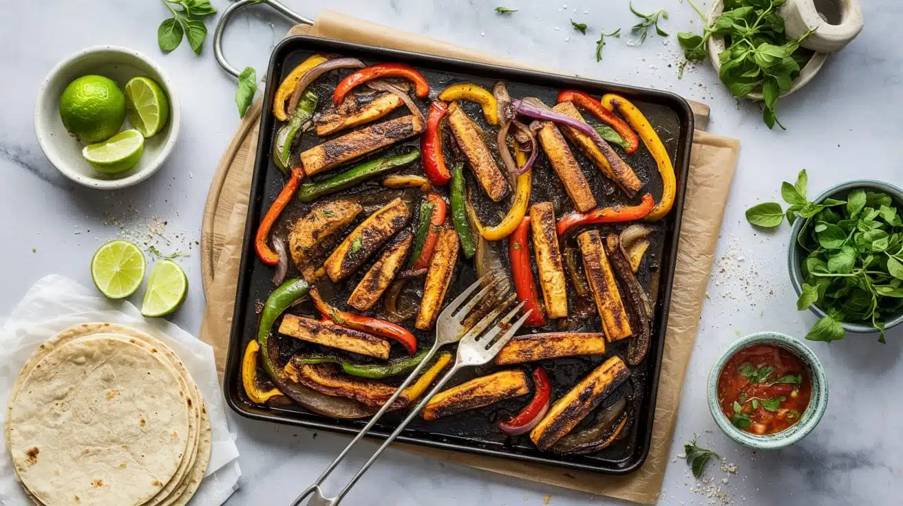 Vegan sheet pan fajitas