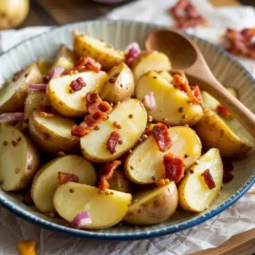 Warm german potato salad with bacon an 68wzlu sy464o