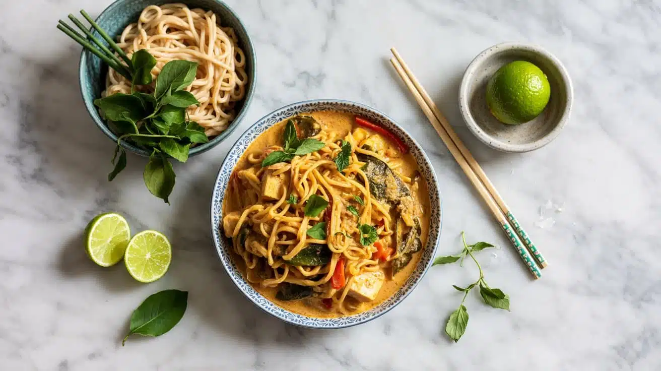 Easy simple thai noodle curry with ve ed5mq q9hj l