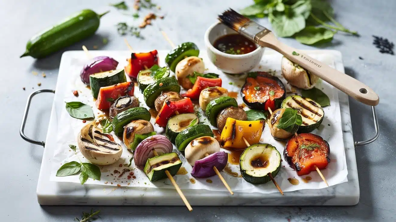 Grilled veggie skewers platter set a 7eszn