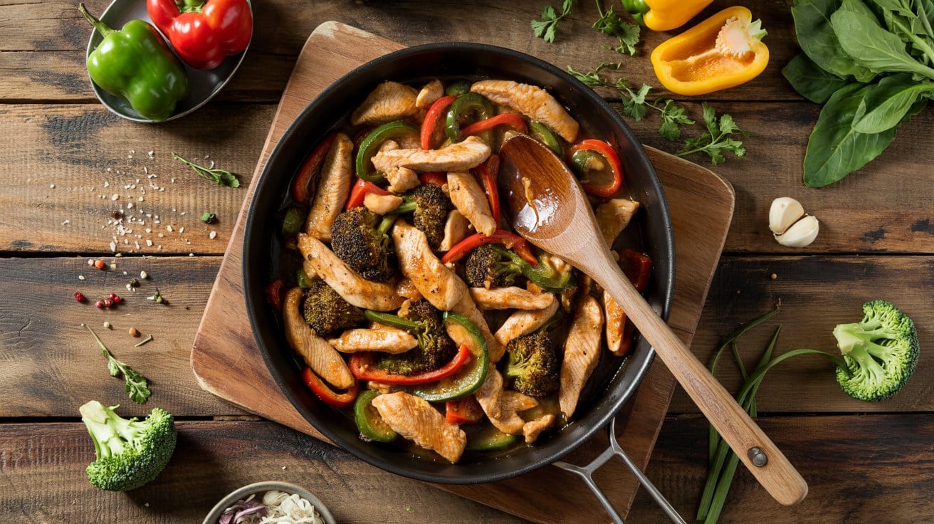 Low carb chicken and veggie stir fry