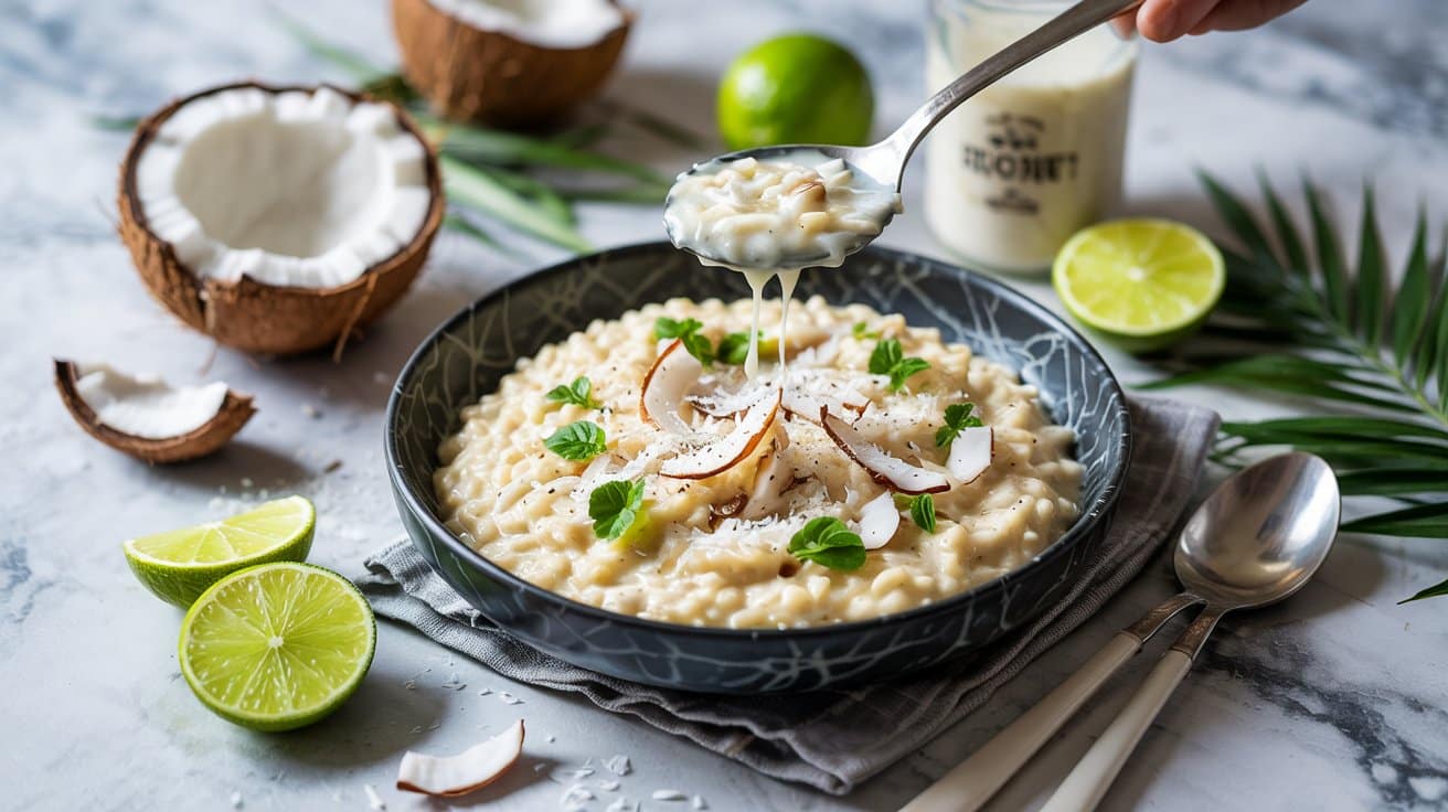 Tropical coconut vegan risotto for cr