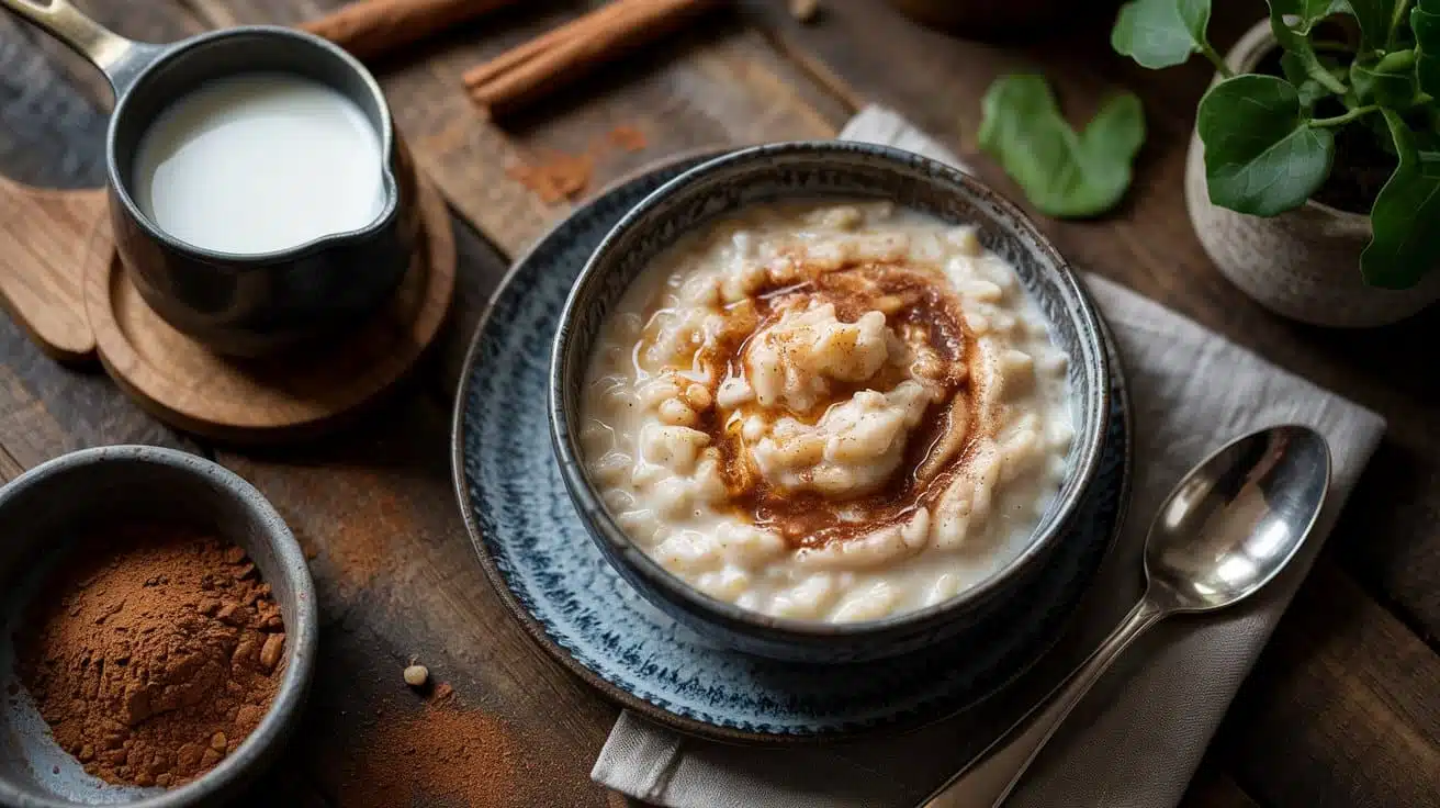 Cinnamon rice pudding a cozy top down kra
