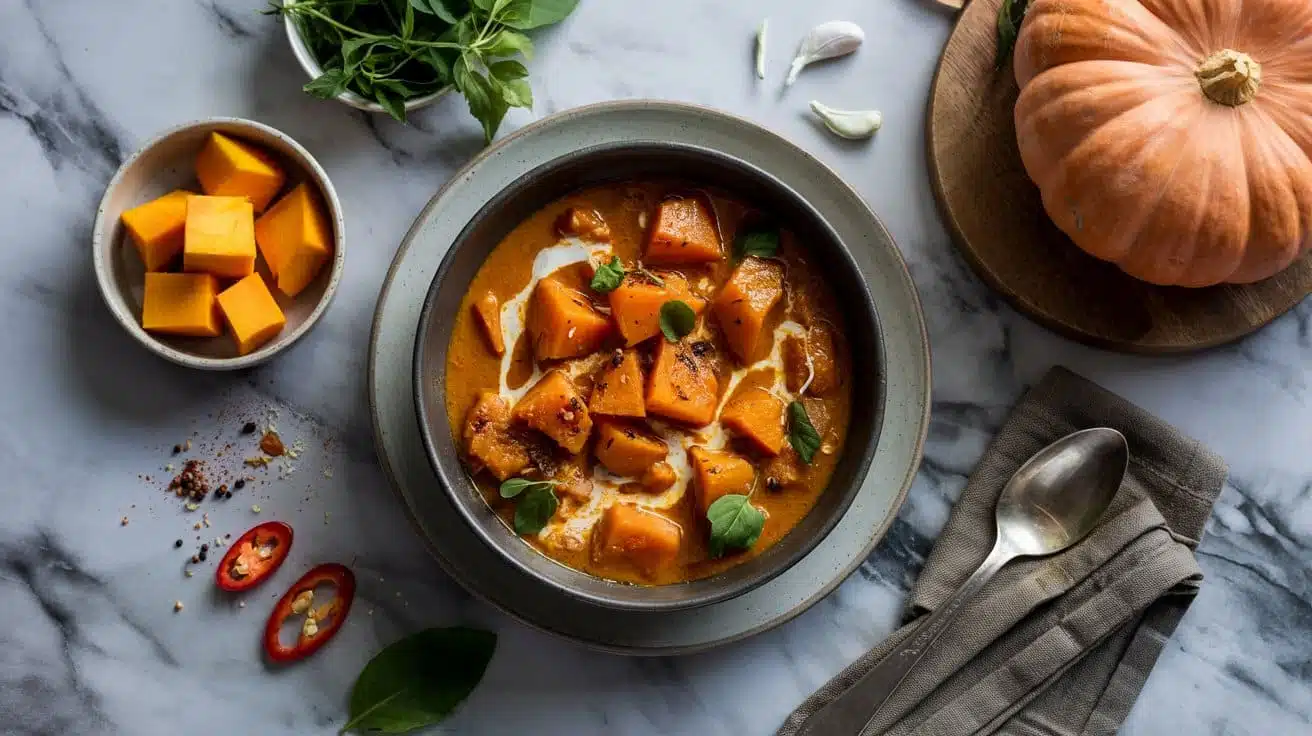 Spicy pumpkin curry bringing seasonal of8pa
