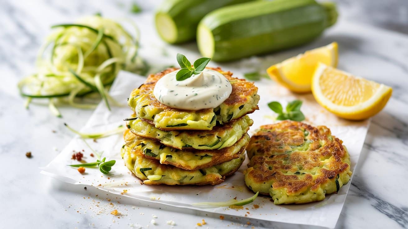11 zucchini fritters a bright top down m ij5azgpot swxonwiaeefg