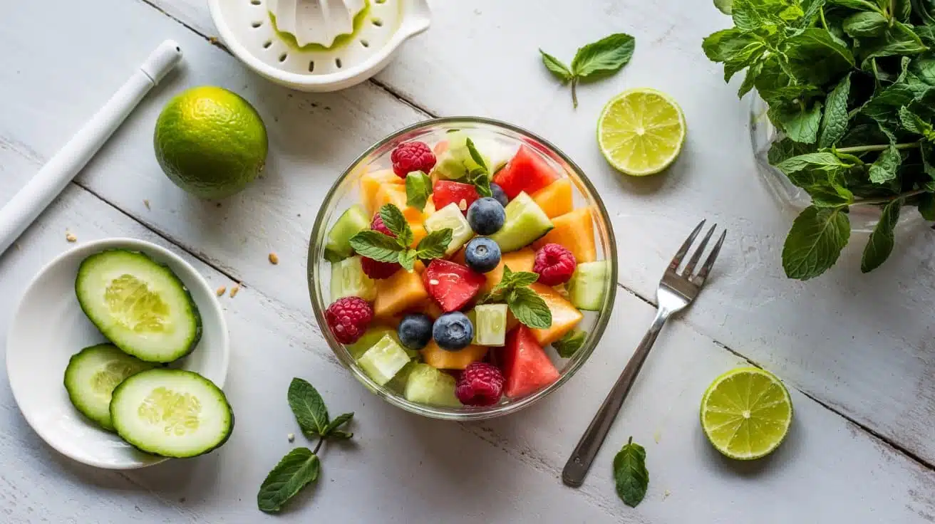 Cucumber mint fruit salad a refreshin x