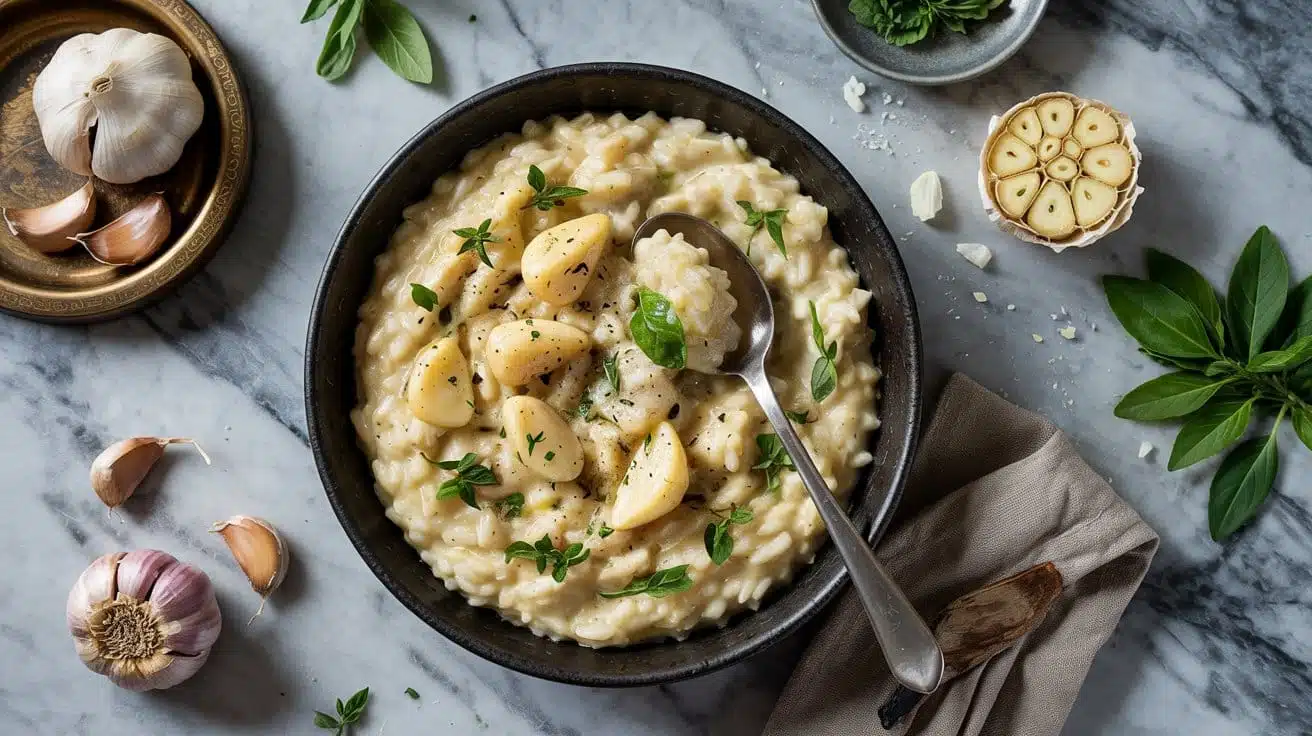 Garlic and herb vegan risotto with co n rzamikiq