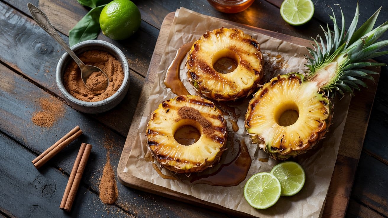 Grilled pineapple with cinnamon a car gwqeadow