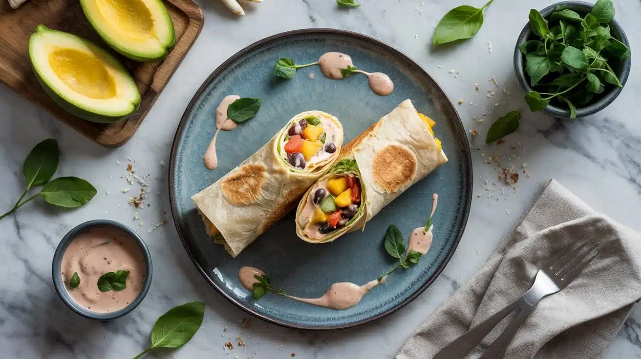 Mango salsa and black bean sweet bala mkea2q