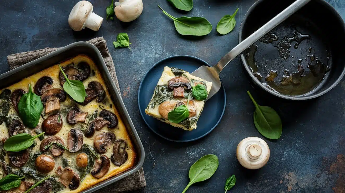 Mushroom and spinach egg bake a rusti i d3eow