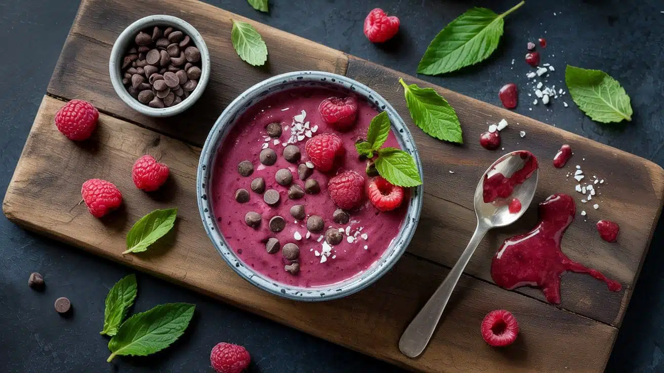 Raspberry chocolate chip smoothie bow lsg 2a 4 oasqg