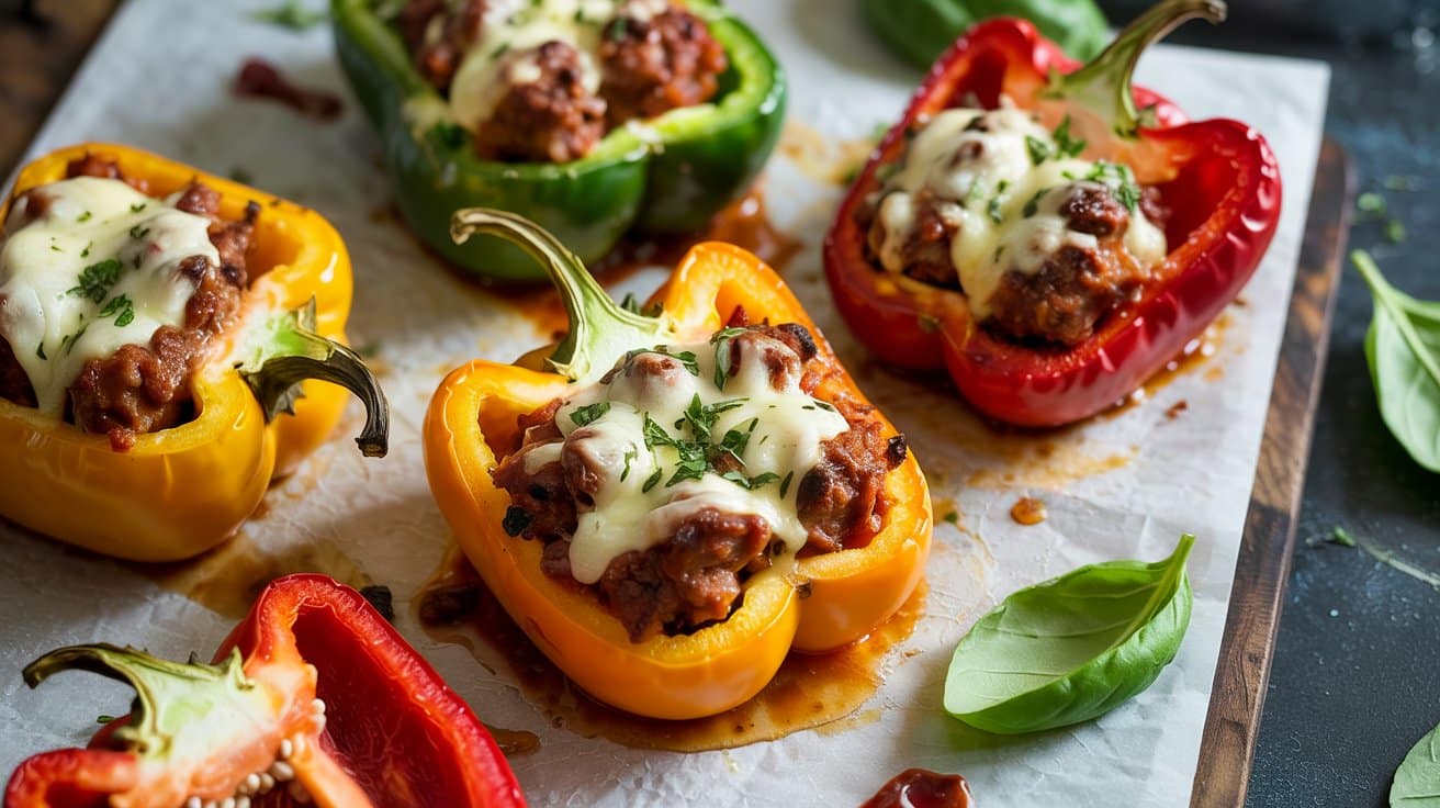 Sausage stuffed bell peppers a colorf rgg