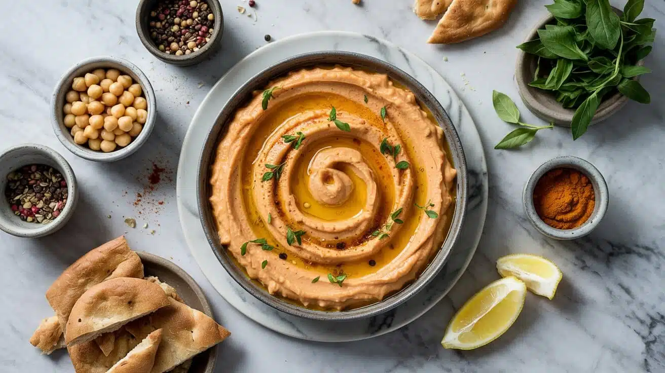 Spiced carrot hummus bringing unique o