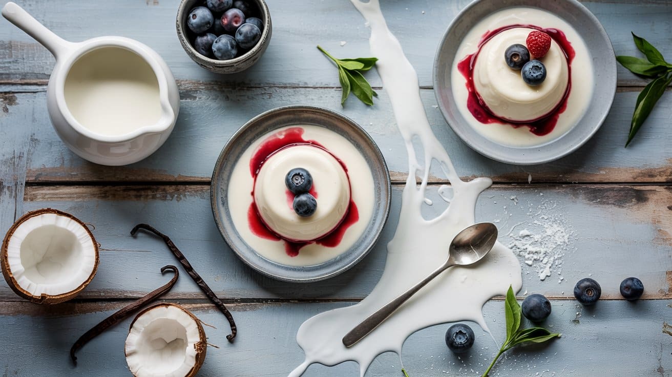 Coconut milk panna cotta a u7lu