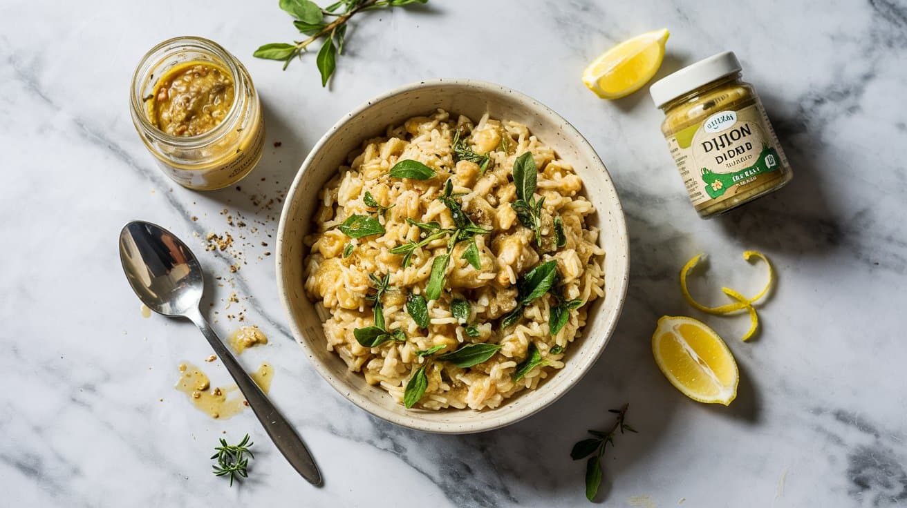 Dijon mustard and herbs infused rice