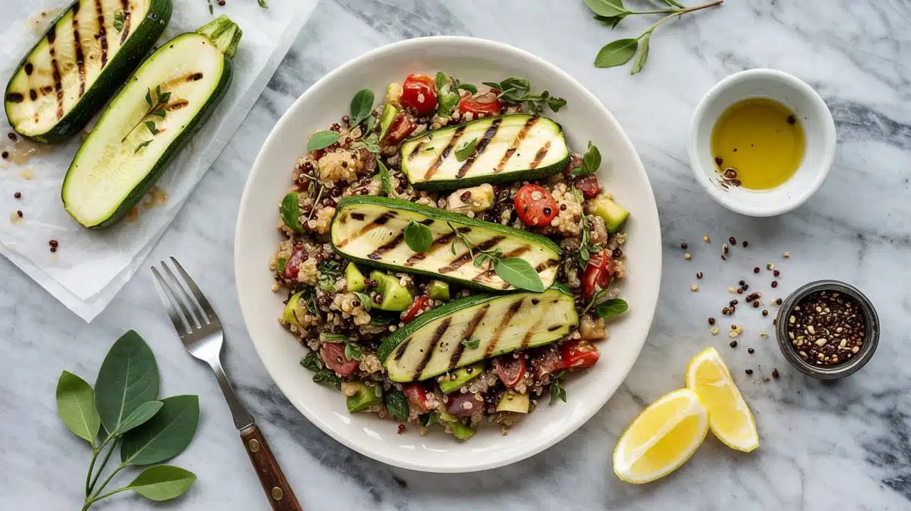 Grilled zucchini and quinoa salad sid tonhx1q cspox