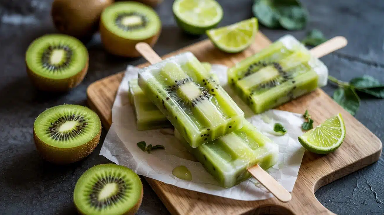 Kiwi lime popsicles a top