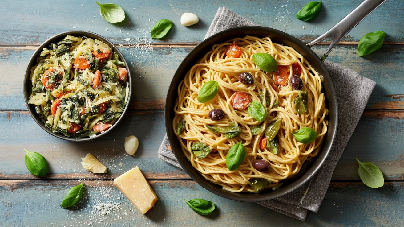 Frozen veggie pasta an 1oqa