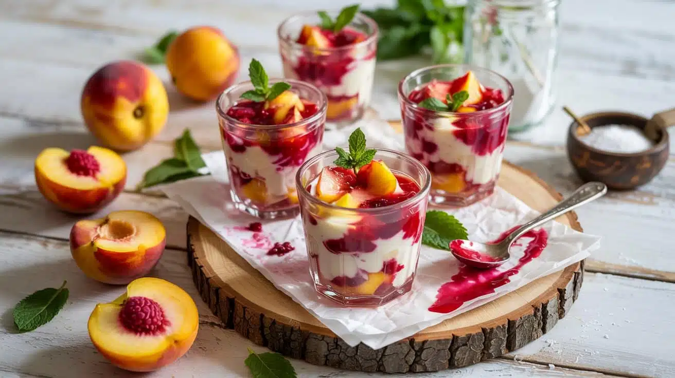 Peach melba cups a summery overhead i gpnbg