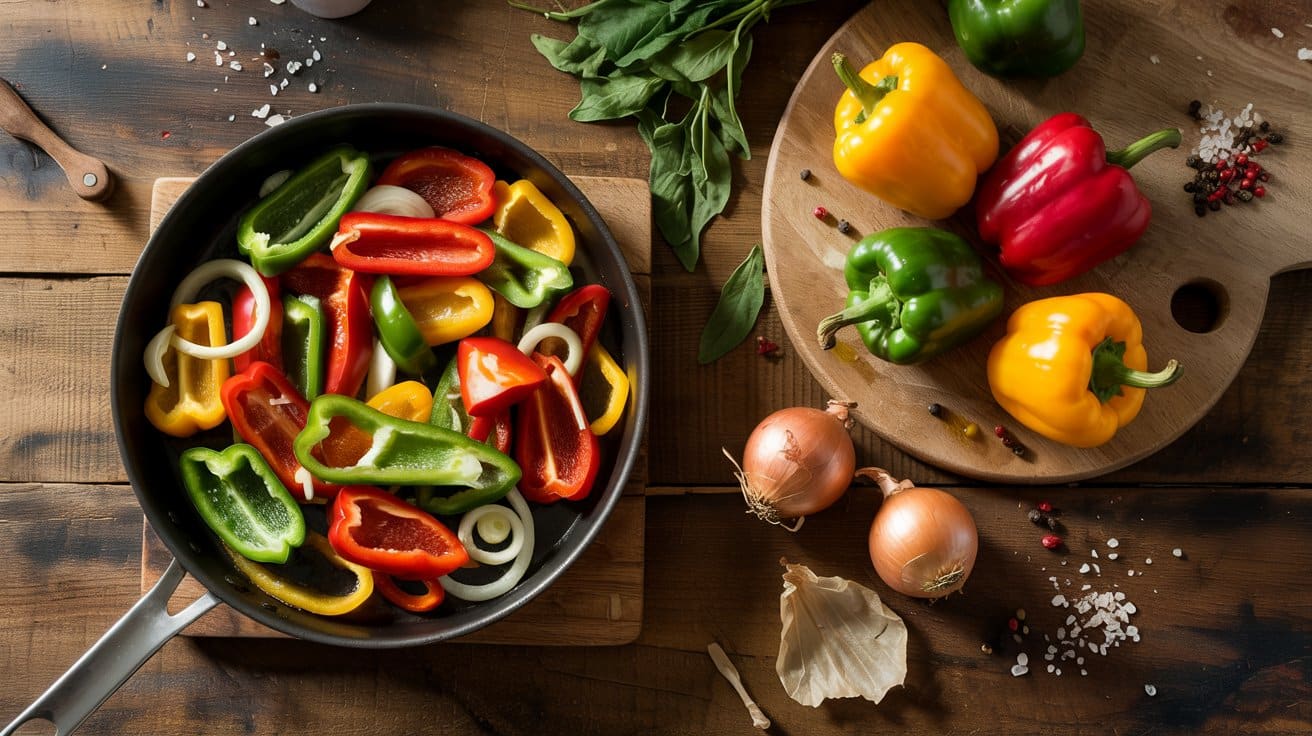 Peppers and onions saute a lively top j6kg w ucq