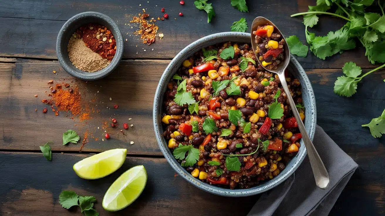Spicy black bean corn quinoa a colorf kaesmw