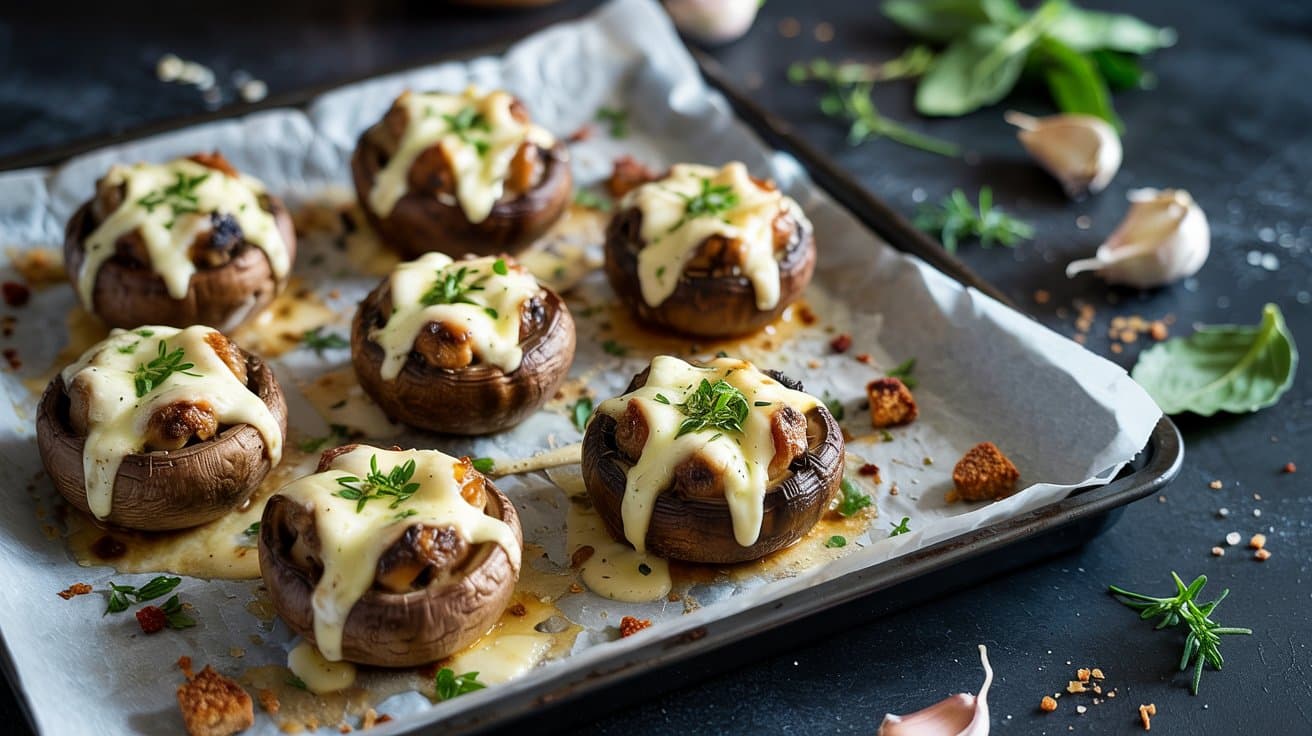 Stuffed mushrooms with vegan cheese a qanplxutq 54q