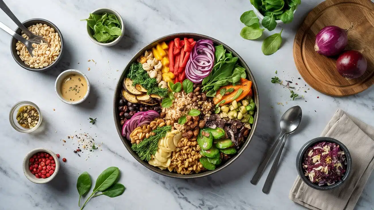 Vegan grain bowl station