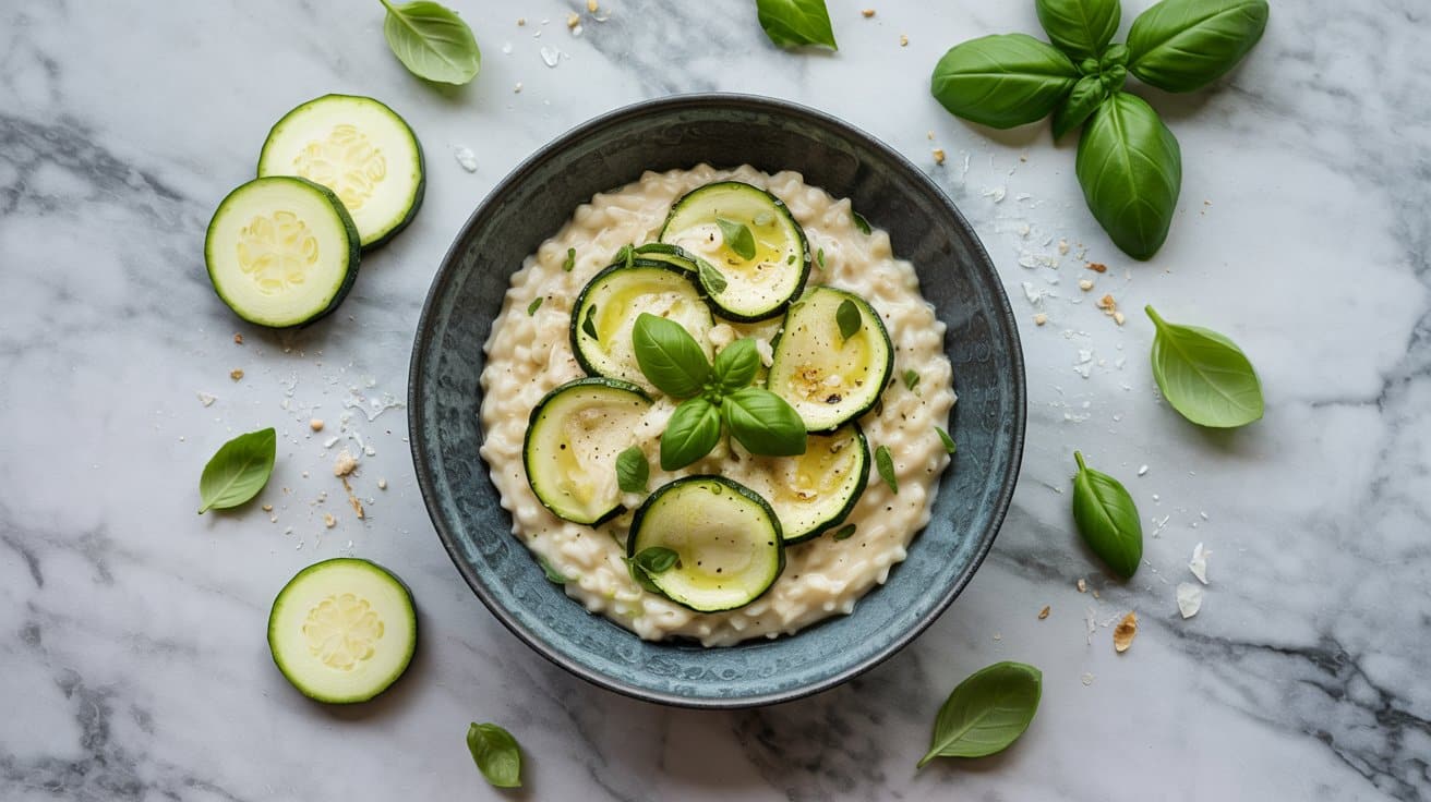 Light zucchini and basil vegan risott j4tmxhta