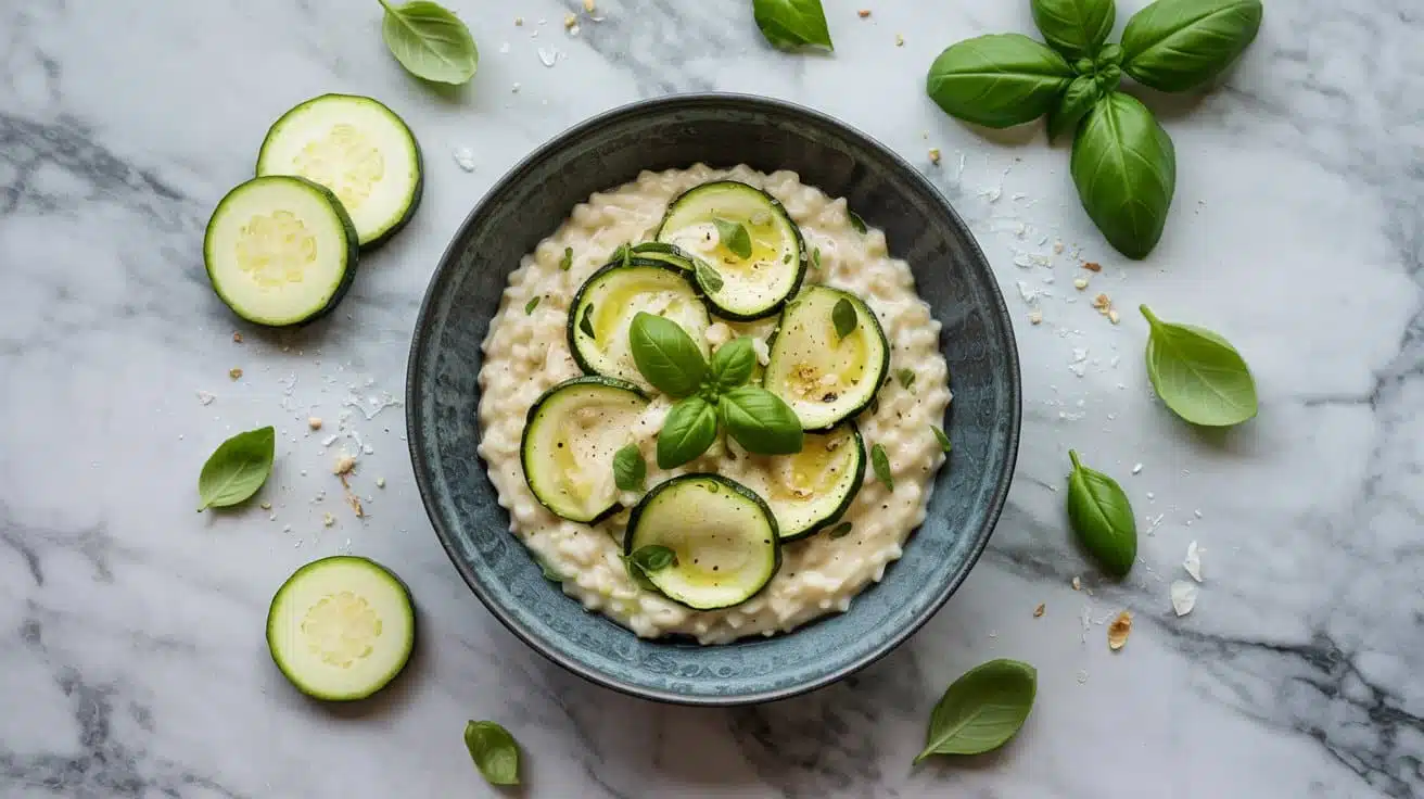 Light zucchini and basil vegan risott j4tmxhta