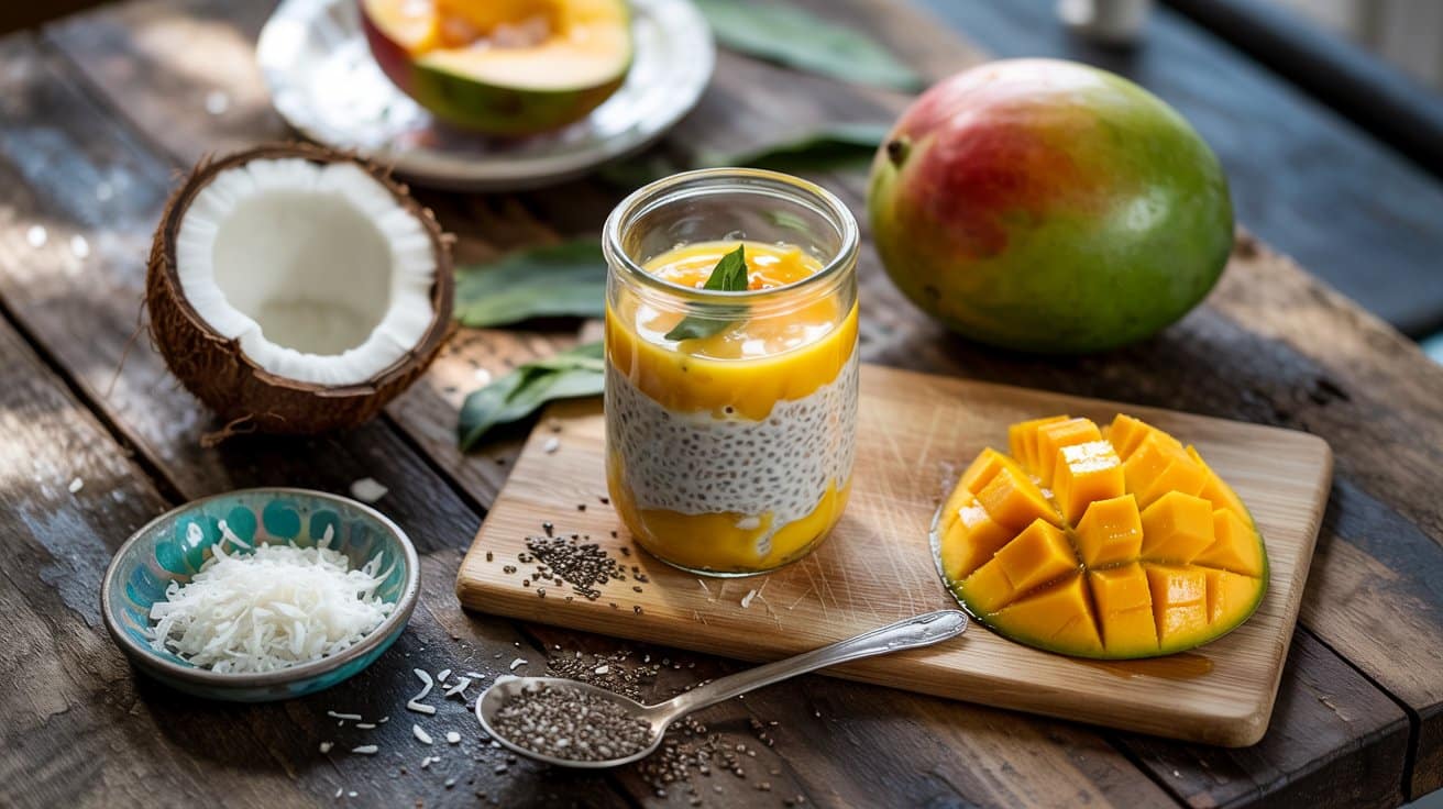 Mango coconut chia pudding a colorful i glw