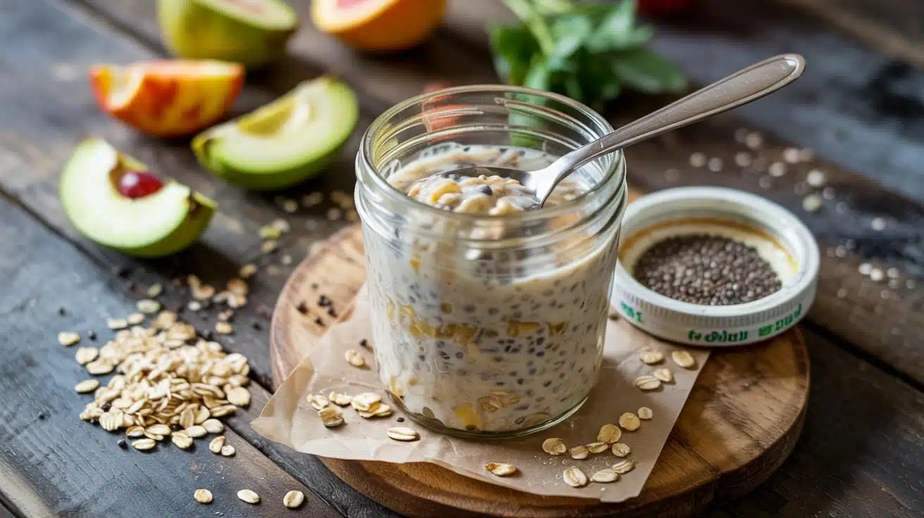 Overnight oats pudding a natural whol