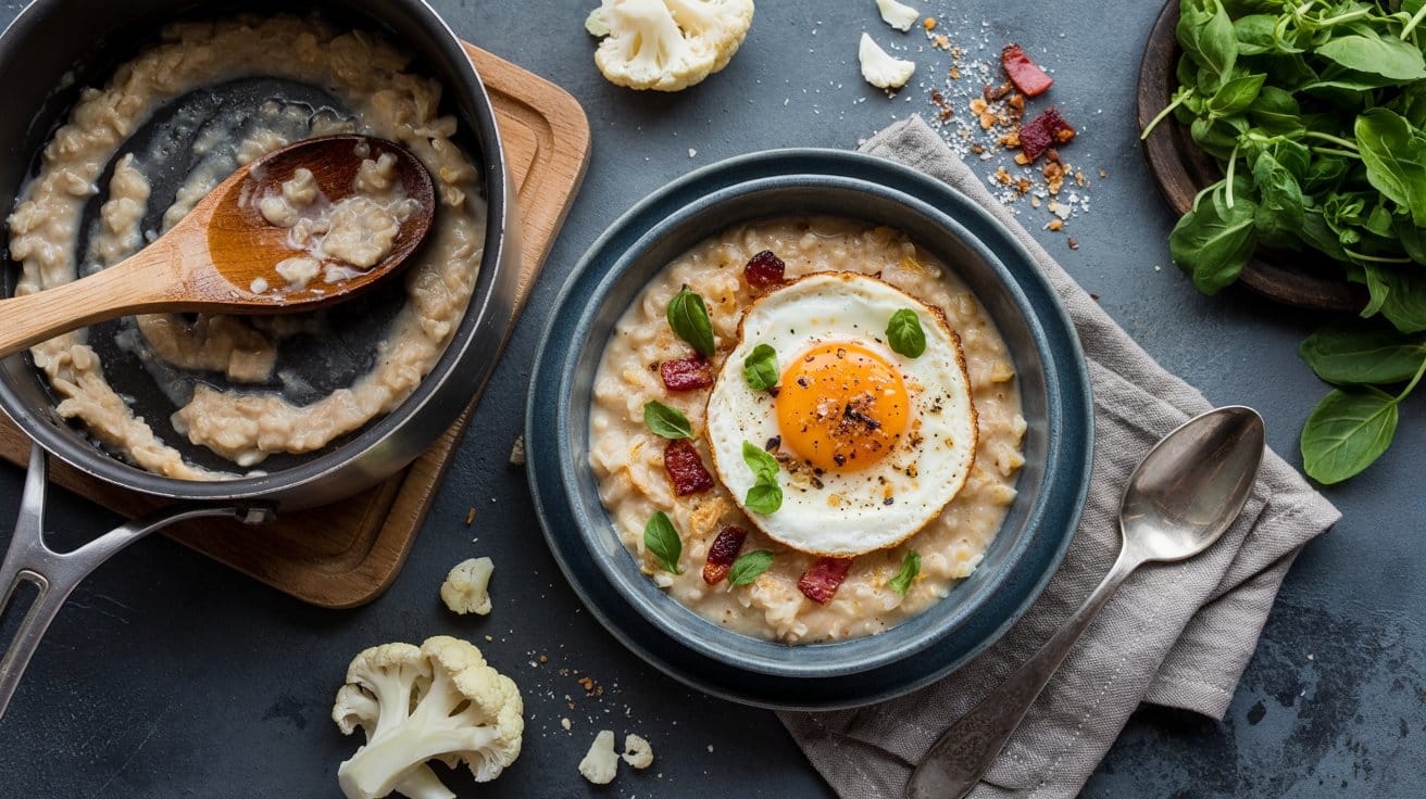 Savory breakfast porridge a cozy over