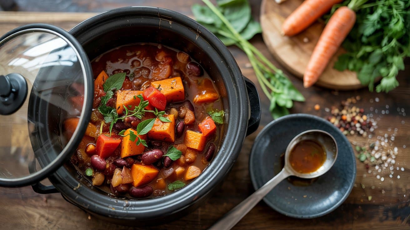 Slow cooker sweet and savory vegetabl aaru