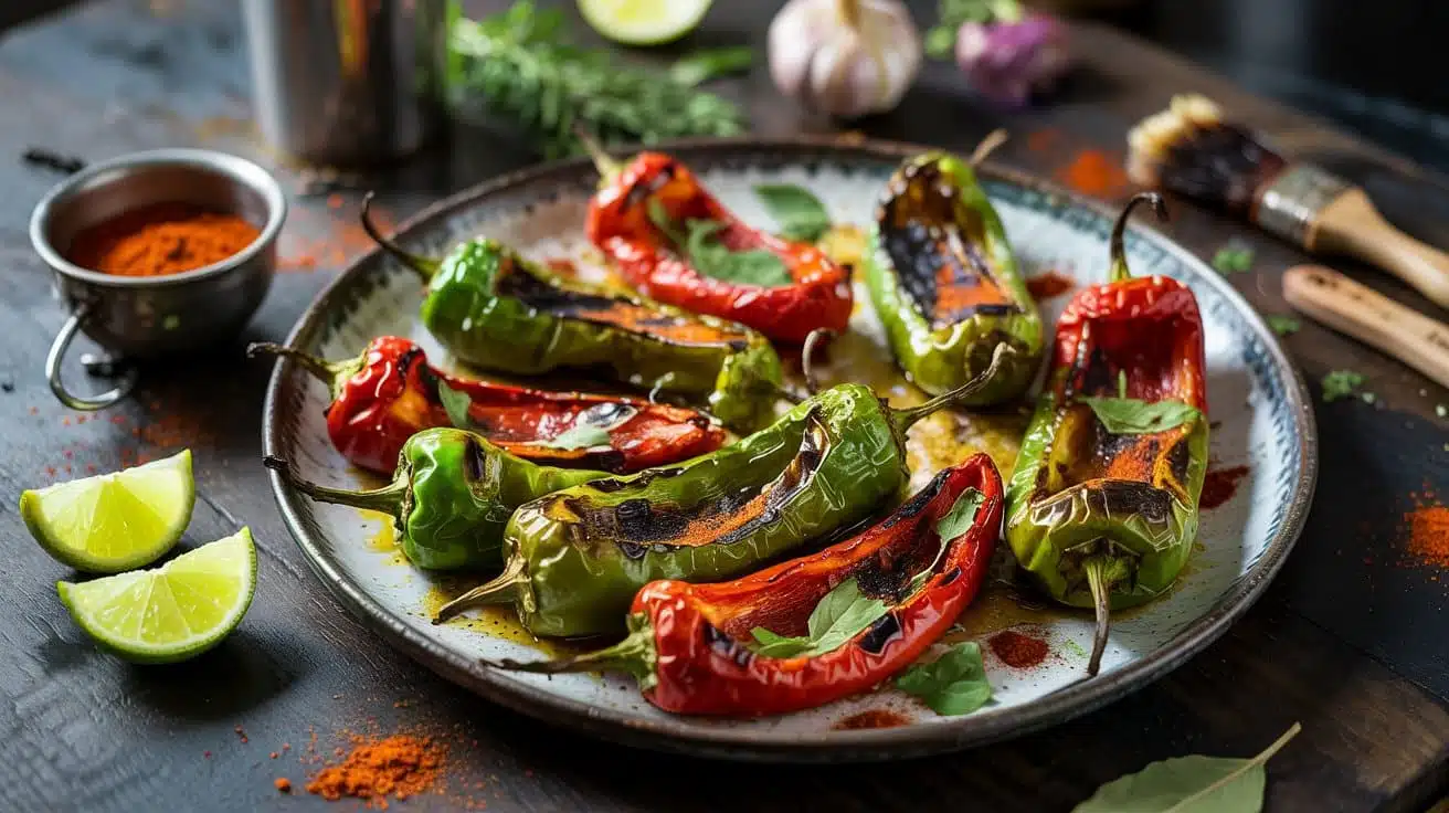 Tandoori style grilled peppers with f