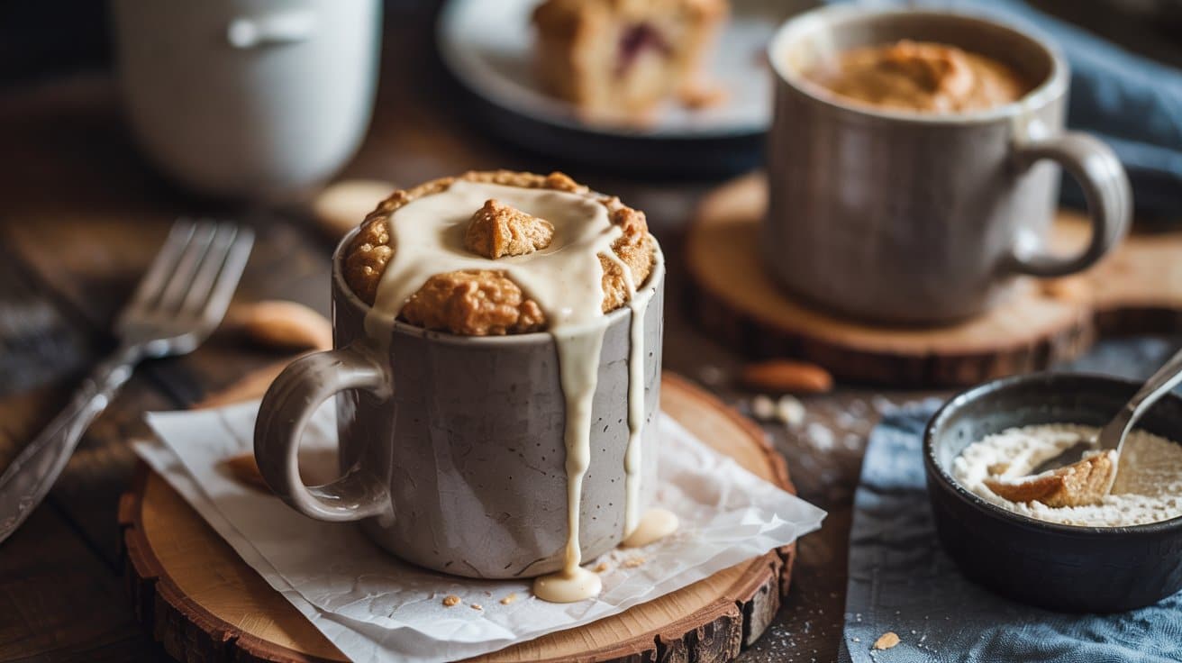 Almond flour mug muffins a warm cozy