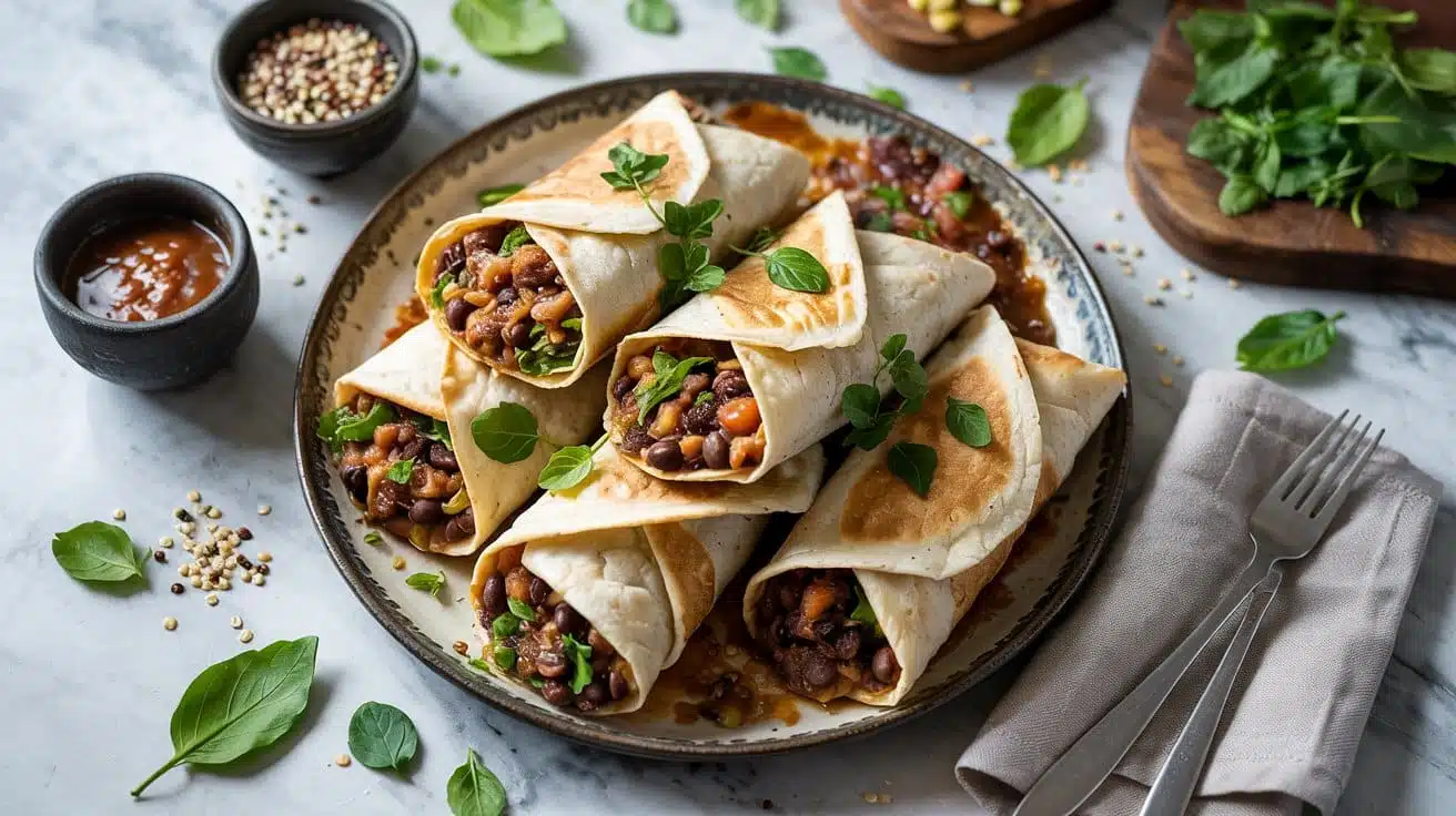 Black bean and quinoa stuffed burrito c1nks muclf