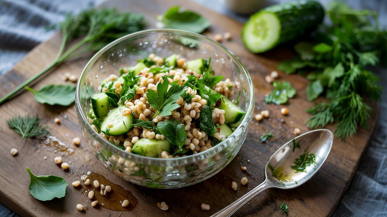 Cold barley salad with herbs a refres gp2g
