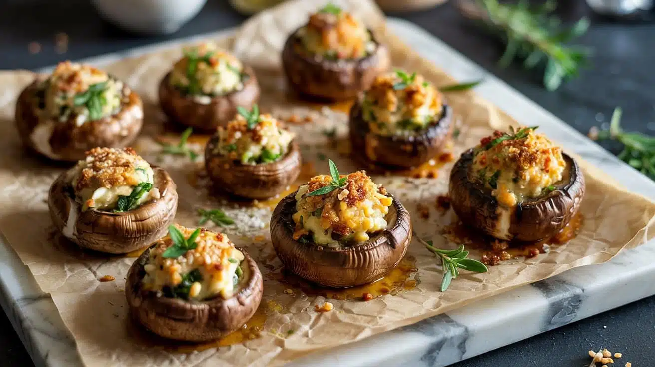 Elegant and easy vegan stuffed mushro uh 93fhwam f7w