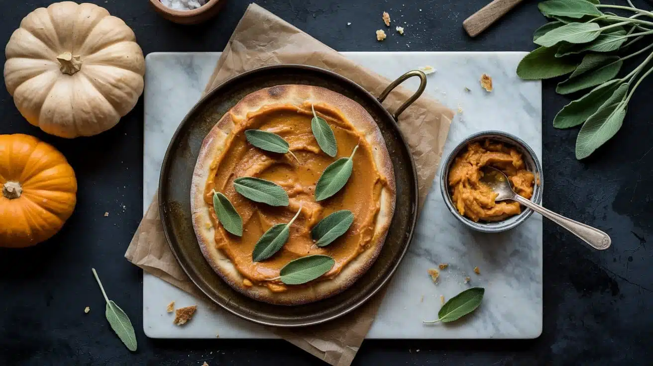 Pumpkin flatbread with sage for fall dr e ggsq