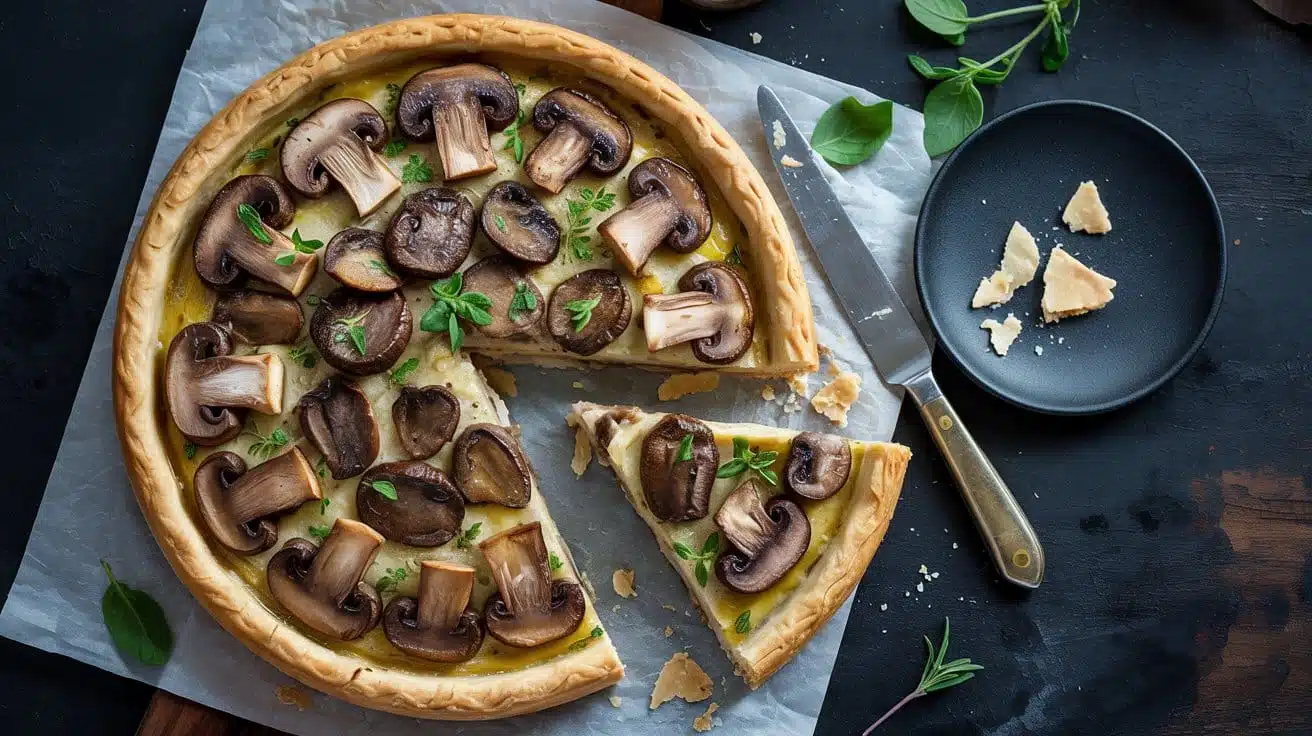 Savory vegan mushroom tart a golden b