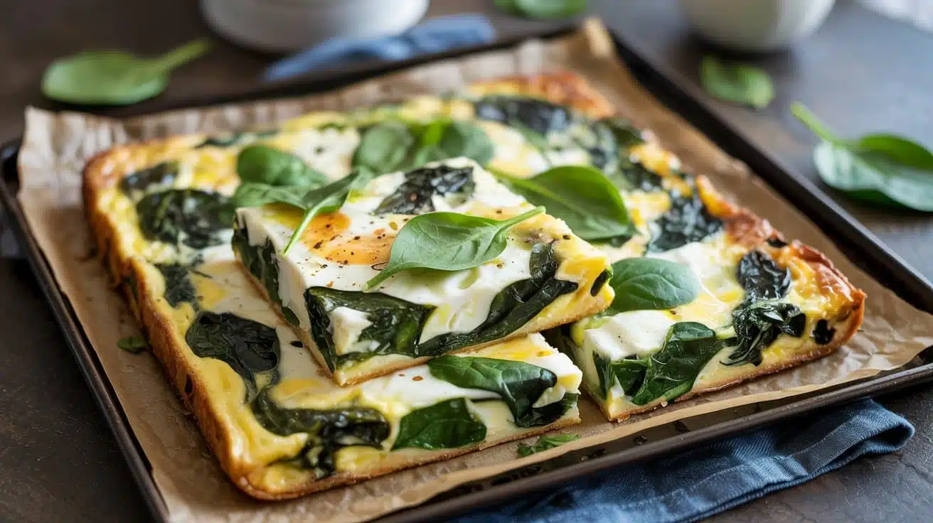 Sheet pan spinach feta frittata this ckdccq