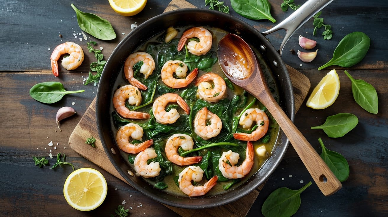 Shrimp and spinach skillet a lively t mbfqrvs q