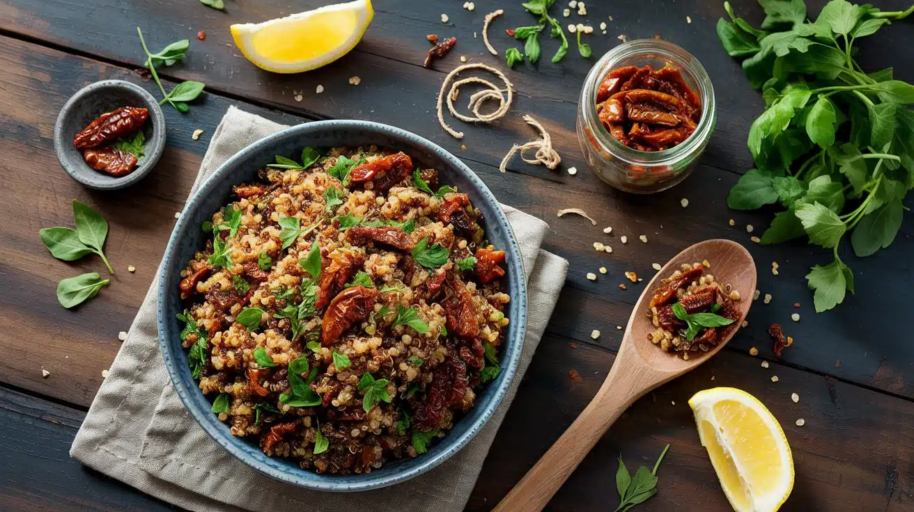 Sun dried tomato herb quinoa a fresh