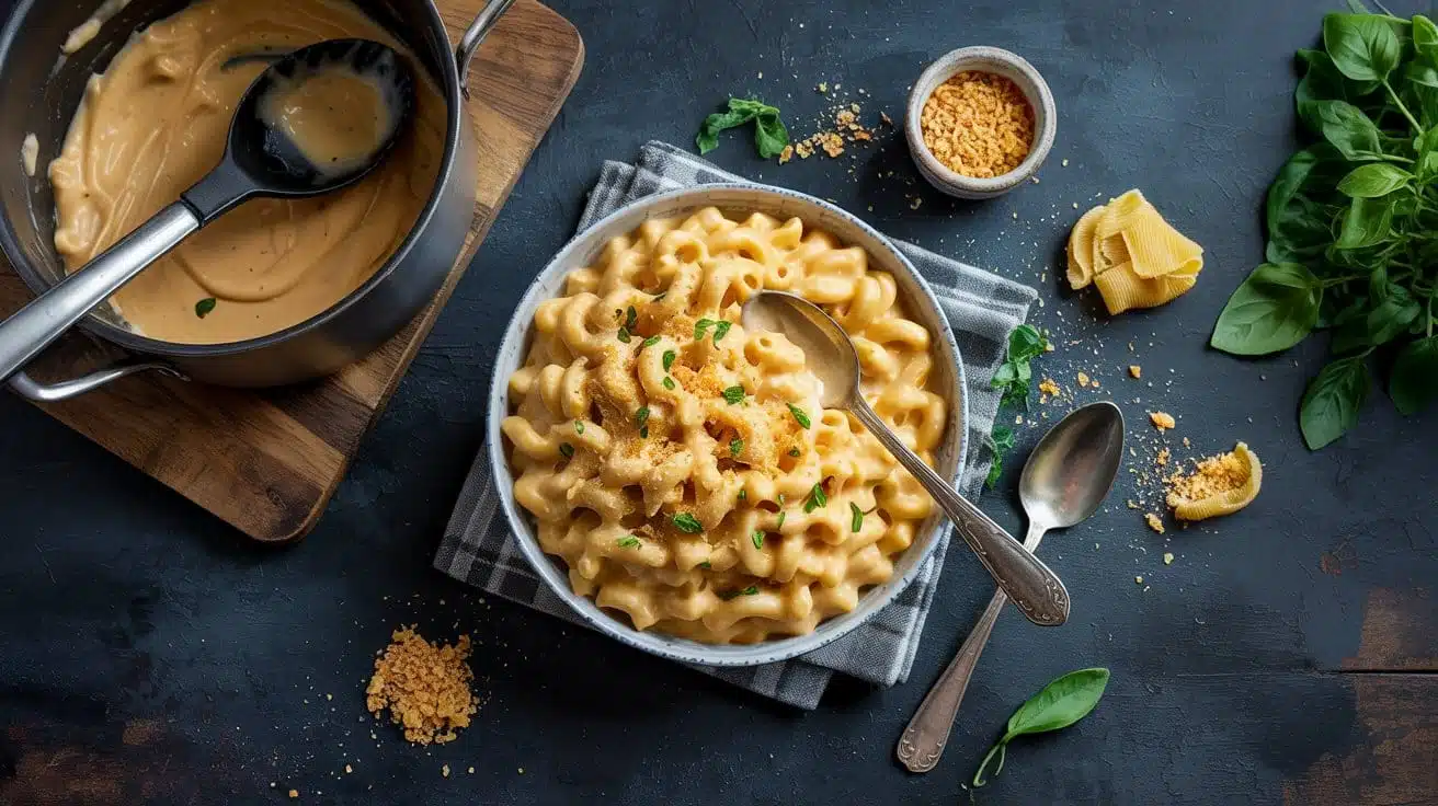 Zesty vegan mac and cheese with cream