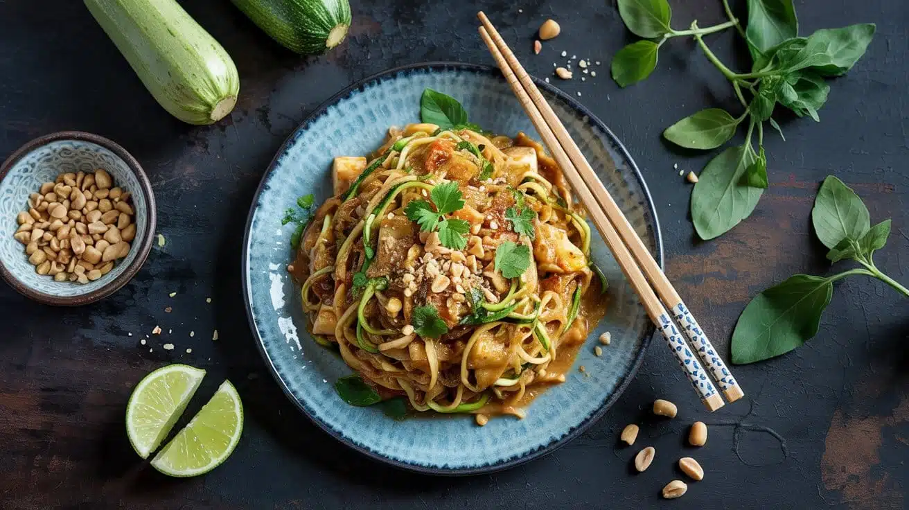 Zucchini noodle pad thai a lively top