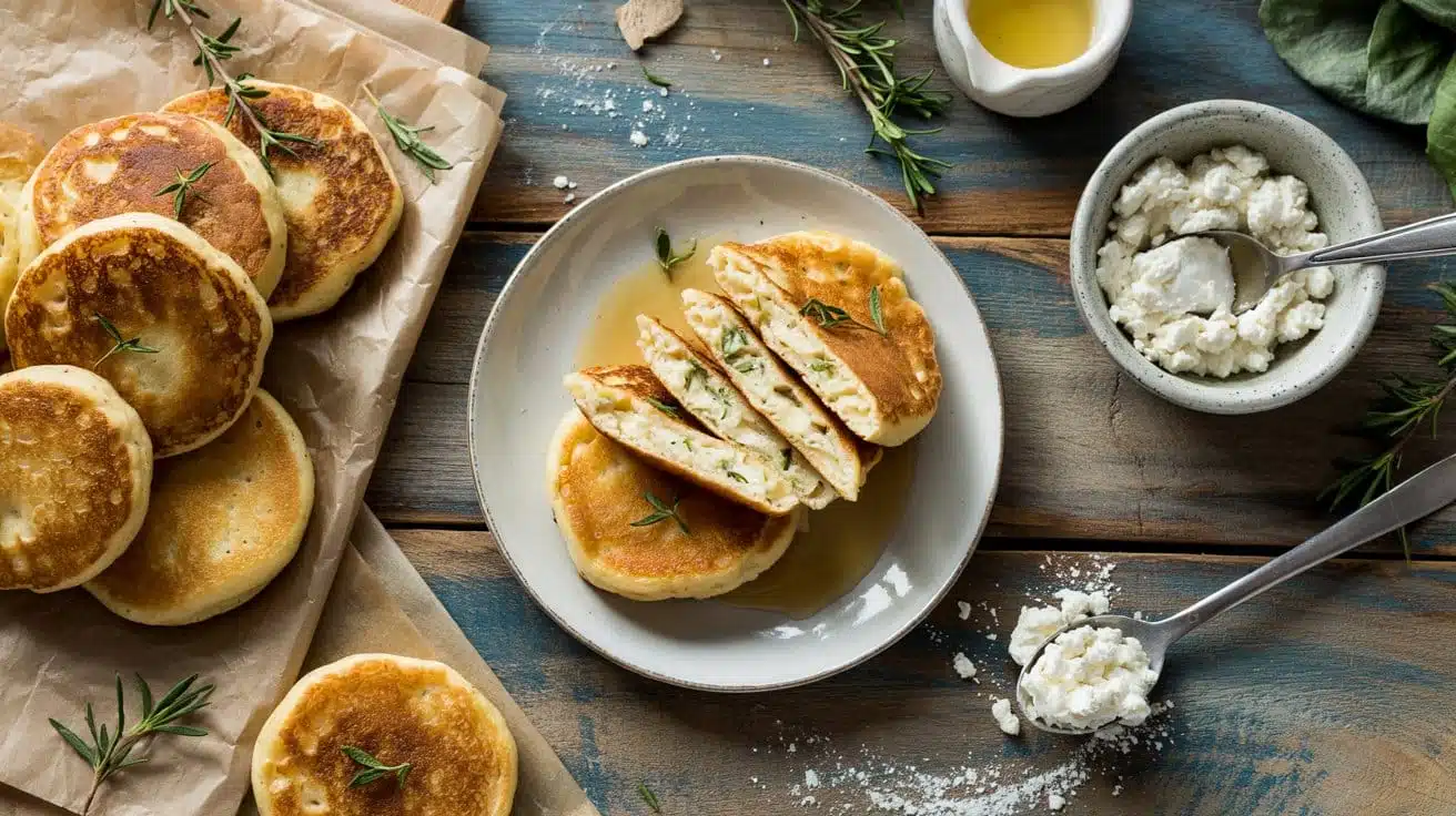 Herbed cottage cheese pancakes a brig ge