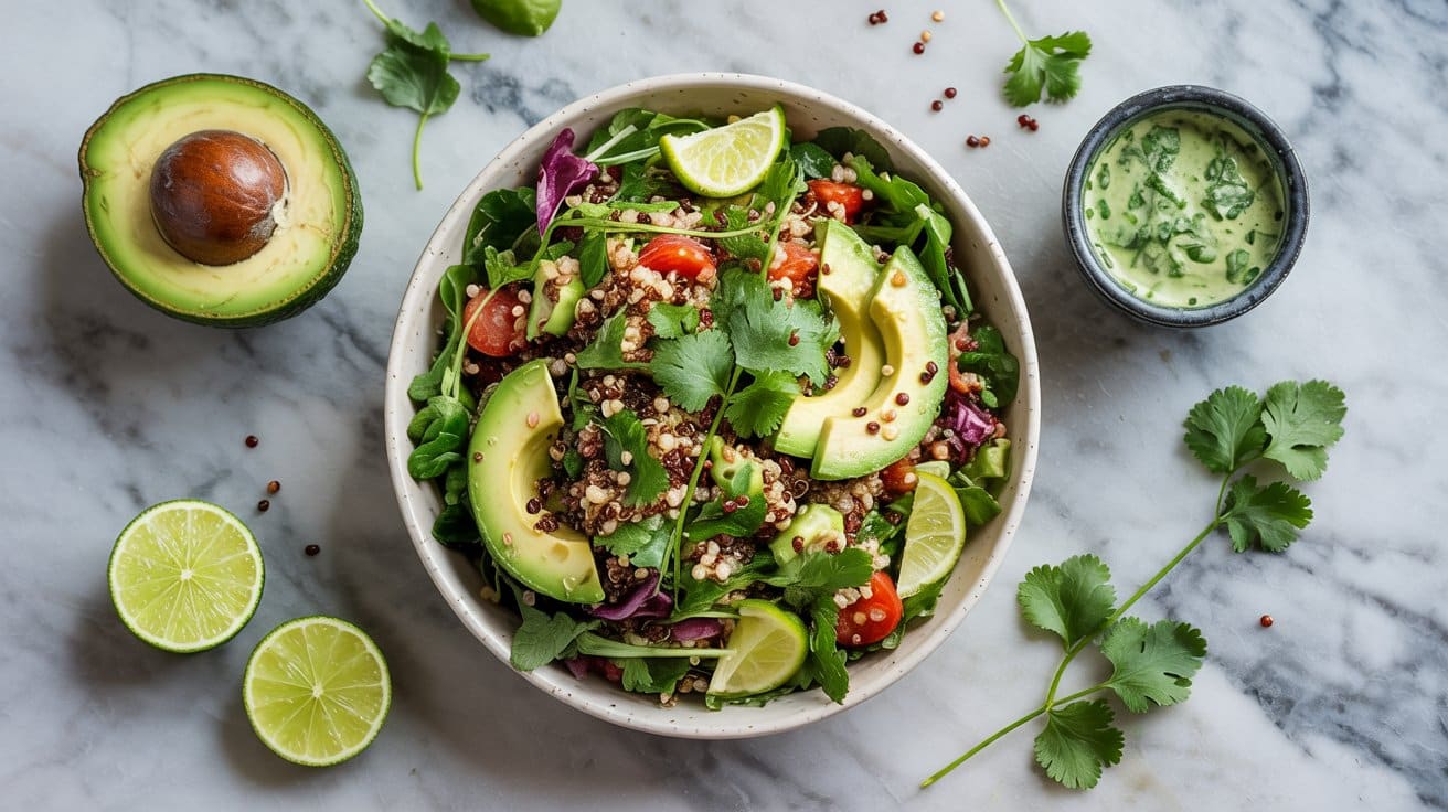 Lime cilantro quinoa salad with vibra uq