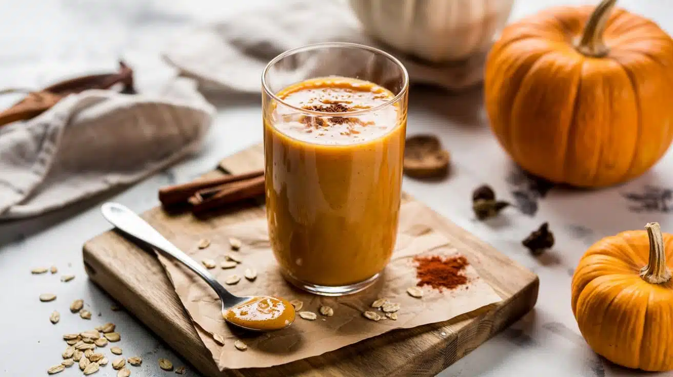 Pumpkin spice smoothie a bright overh rjwyg iw