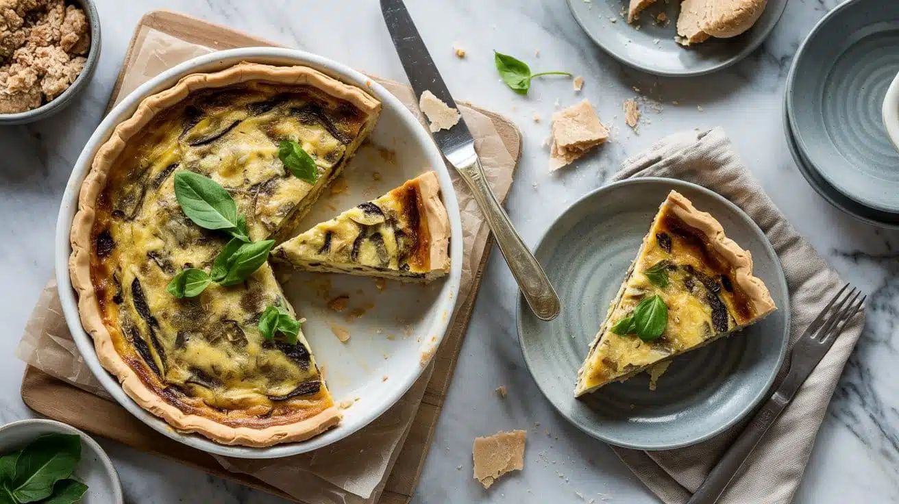 Savory vegan quiche a cozy overhead f whihpc