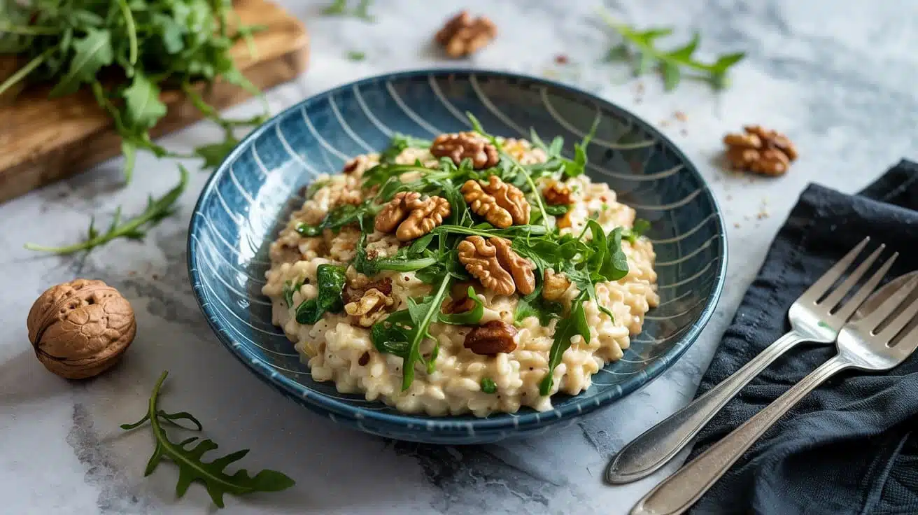 17 vegan risotto with rocket and walnuts 89we vbgtc hmki6nlvcbq